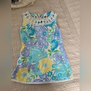 Lilly Pulitzer King Crab Patterned Top with Lace Trim